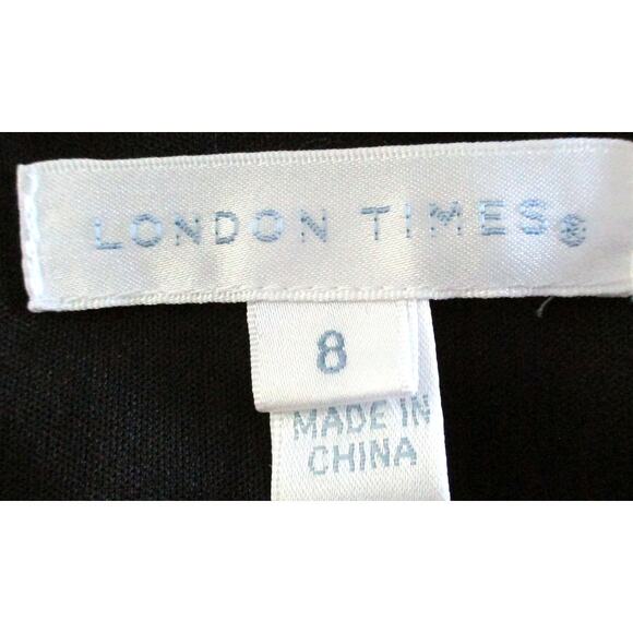 London Times Women's Multi Color Sleeveless Lined Stretch Zip Back Dress Size 8 - Picture 8 of 9